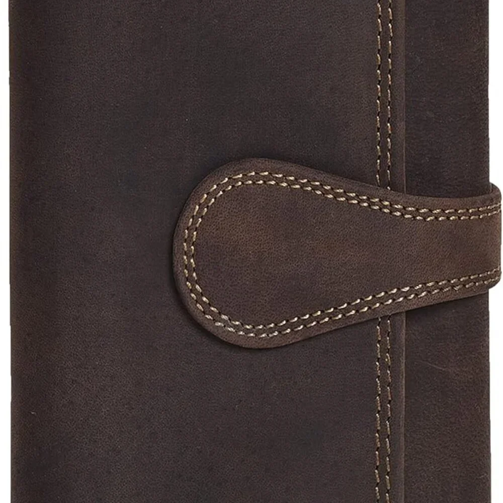 Women's Leather Wallet RFID Blocking Clutch Hand Purse Card Slots Brown